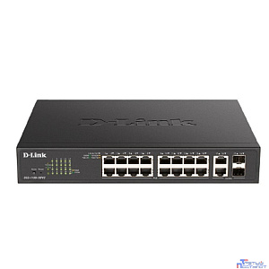 D-Link DGS-1100-18PV2/A3A Настраиваемый L2 коммутатор с 16 портами 10/100/1000Base-T и 2 комбо-портами 1000Base-T/SFP (16 портов PoE 802.3af/at, PoE-бюджет 130 Вт)