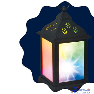 Neon-night 513-064 Декоративный фонарь 11х11х22,5 см, черный корпус, цвет свечения RGB с эффектом мерцания
