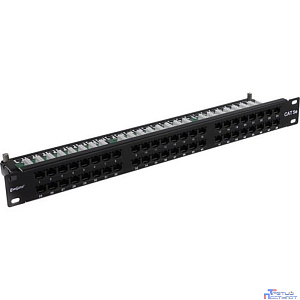 Exegate EX281081RUS Патч-панель UTP 19" 48 port кат.5e ExeGate  разъём KRONE&110 (dual IDC), 1U, RoHS, цвет черный