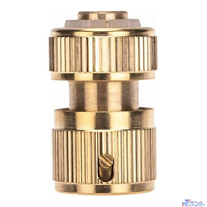 Rexant (62-0279) Коннектор для шланга латунный, быстросъемный, 1/2", с аквастопом Четыре Сезона