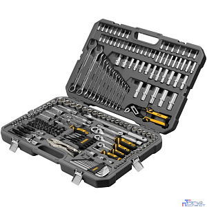 Набор инструментов, 1/2", 3/8", 1/4", CrV, S2, пластиковый кейс, 232 предмета// Denzel [15808]