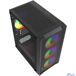 Powercase Mistral Micro EM19, Tempered Glass, 4x120mm ARGB PWM fan, чёрный, mATX  (CMMEM19B-A4)