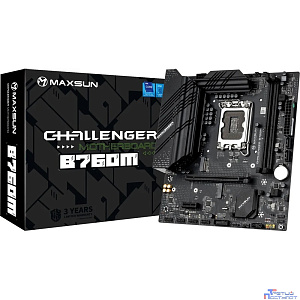 MAXSUN MS-Challenger B760M (Socket 1700, mATX, 2*DDR4, VGA/HDMI, 3*SATA3, 2*M.2, 1xPCI-E x16 /1xPCI-E x1, 2*USB 2.0, 4*USB 3.2 Gen1 , LAN 1*1G,  RTL)