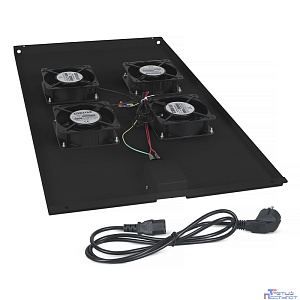 Cabeus TRAY-100-BK Модуль вентиляторный с 4-я вентиляторами для установки в напольные шкафы серии SH-05C , ND-05C глубиной 1000мм, цвет черный (RAL 9004)