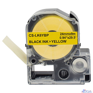 Картридж ленточный Cactus CS-LK6YBP черный для Epson LW700/LW600P/LW1000P/Z700/Z900