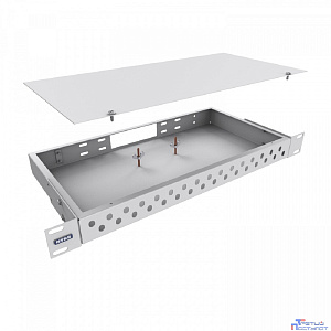 NTSS Кросс NTSS оптический 19'' укомплектованный 1U, 32 порта ST/UPC, 9/125 мкм (сплошная панель, сплайс-кассета, пигтейлы, КДЗС, адаптеры) серый RAL 7035 NTSS-RFOB-1U-32-ST/U-9-SP1.5G0AY