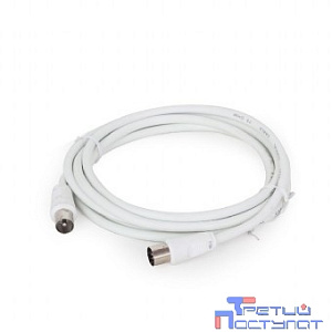 Gembird Кабель Кабель телевизионный, Coaxial M/F, белый, 3м (CCV-515-W-3M)