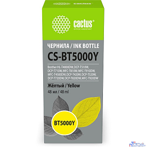 Чернила Cactus CS-BT5000Y BT5000Y желтый 48ml для Brother HL-T4000DW, DCP-T510W, DCP-T710W, MFC-T810
