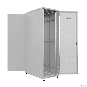 NTSS Шкаф напольный универсальный серверный NTSS R 47U 600х1000мм, 4 профиля 19, двери перфорированная и сплошная металл, боковые стенки съемные, регулируемые опоры, разобранный, серый RAL 7035 NTSS-R