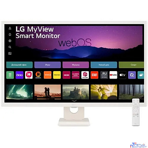 LCD LG 31.5" 32SR50F-W Smart Monitor {IPS 1920x1080 60Hz 5ms 250cd 16:9 1200:1 178/178 2x5W 2xHDMI USB VESA webOS}