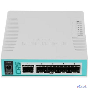 MikroTik CRS106-1C-5S Коммутатор L2 Cloud Router Switch with QCA8511 400MHz CPU, 128MB RAM, 1x Combo port (Gigabit Ethernet or SFP), 5 x SFP