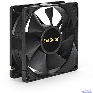Exegate EX283377RUS Вентилятор ExeGate EX08025S3P, 80x80x25 мм, подшипник скольжения, 3pin, 1800RPM, 23dBA