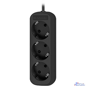 Defender Удлинитель M330 3.0 м, 3 розетки, черный [99322],с заземлением