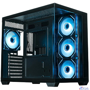 Корпус XASTRA QW500 4ARGB-C10-UC Black ATX/Aquarium/Screewless/4x120mm ARGB PWM FM fans/Argb+PWM HUB 10port/Type-C/ QW500-4FM12A-C10-UC