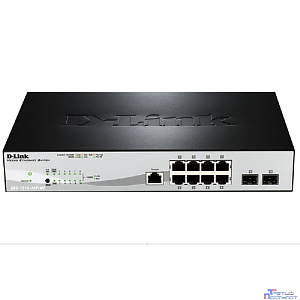 D-Link DGS-1210-10P/ME/A1A Управляемый L2 коммутатор с 8 портами 10/100/1000Base-T и 2 портами 1000Base-X SFP (8 портов PoE 802.3af/at, PoE-бюджет 78 Вт)