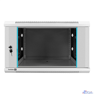 Exegate EX298600RUS Шкаф телекоммуникационный 19" настенный 6U ExeGate EC-WM-6U.600.G.GREY (19”, 6U, 600x600x370mm (ШхГхВ), передняя дверь закаленное стекло, съемные боковые панели, пыле- и влагозащит