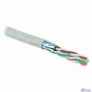 Exegate EX281811RUS Кабель Exegate  FUTP4-C5e-CU-S24-IN-PVC-GY-305 FTP 4 пары кат.5e медь, 24AWG, экран, бухта 305м, серый, PVC