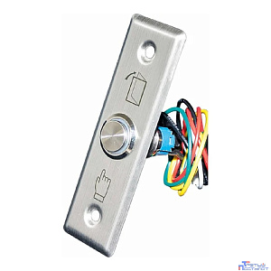 Кнопка выход Tantos TDE-02 Light  c подсветкой, прямоугольная, металлическая