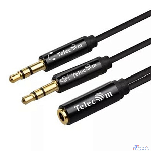 Telecom <TAV205M-0.2M> Кабель-адаптер  2*3.5ST(M)/3.5 ST(F), 0.2м, PRO [7958820049675]