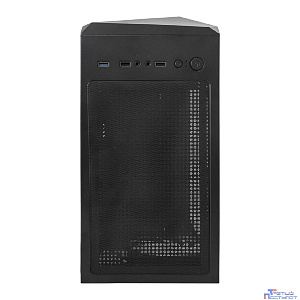 Exegate EX293014RUS Корпус Miditower ExeGate EVO-8225-NPX500 (ATX, БП 500NPX с вент. 12см, 2*USB+1*USB3.0, черный, 2 вент. с RGB подсветкой и полоса на передней панели, боковая панель - закаленное сте