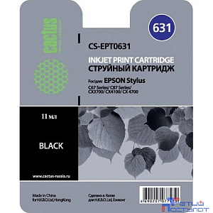Картридж струйный Cactus CS-EPT0631 черный (14мл) для Epson Stylus C67/C87/CX3700/CX4100/CX4700