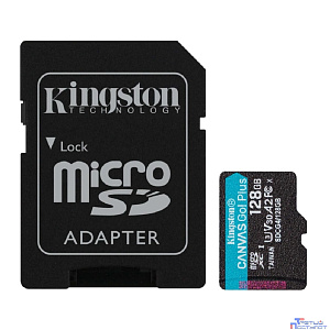 Micro SecureDigital 128GB Kingston SDCG4/128GB Canvas Go! Plus V30 A2 + adapter