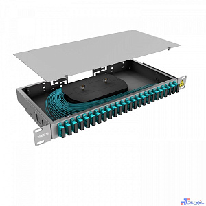 NTSS Кросс 19" NTSS PREMIUM, предсобранный 1U, 8 портов SC/UPC duplex, 50/125 мкм ОМ3, (сплошная панель, розетки, сплайс, КДЗС, пигтейлы) NTSS-RFOB-PM-1U-8-2SC/U-503-SP1.5G0A
