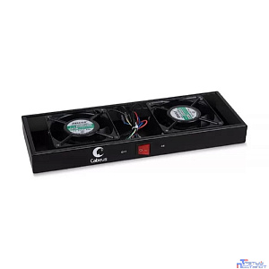 Cabeus TRAY-FAN2-BK Модуль вентиляторный с 2-я вентиляторами для установки в настенные шкафы серии SH-05F, цвет черный (RAL9004)
