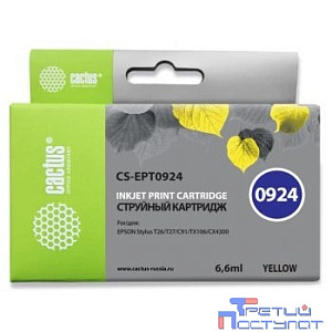 Cactus EPT0924 Картридж  для  Stylus C91/CX4300/TX106/TX117, жёлтый