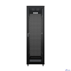 NTSS Шкаф напольный универсальный серверный NTSS R 47U 800х1000мм, 4 профиля 19, двери перфорированная и перфорированная двухстворчатая, боковые стенки съемные, регулируемые опоры, разобранный, черный