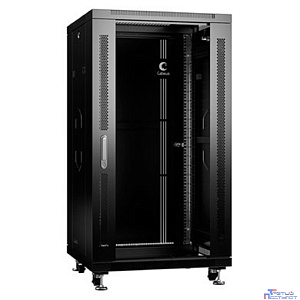 Cabeus SH-05C-22U60/60-BK Шкаф монтажный телекоммуникационный 19" напольный для распределительного и серверного оборудования 22U 600x600x1166mm (ШхГхВ) передняя стеклянная и задняя сплошная металличес