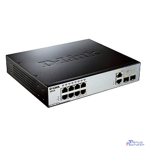 D-Link DES-3200-10_RFB/A1 Восстановленный в производственных условиях управляемый L2 коммутатор с 8 портами 10/100Base-TX, 1 портом 100/1000Base-X SFP и 1 комбо-портом 100/1000Base-T/SFP.