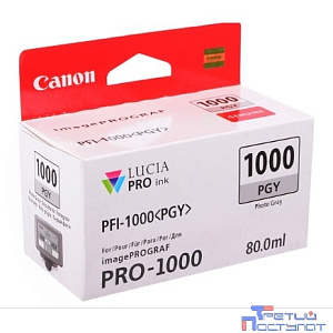 Картридж струйный Canon PFI-1000 PGY 0553C001 фото серый для Canon Pixma MG5740/MG6840/MG7740