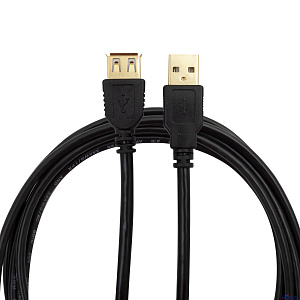 Bion Кабель удлинительный USB 2.0 AM/AF, позолоченные контакты, ферритовые кольца, 3 м, черный [BXP-CCF-USB2-AMAF-030]