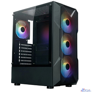 XASTRA Корпус  A304 4FRGB Black ATX/Mesh/half-size TG/4x120mm FRGB FC fans/ A304-4FC12F