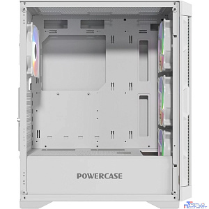 Powercase Ultimate White, Tempered Glass, 4x 120mm ARGB fans, ARGB HUB, белый, ATX (CUW-A4)