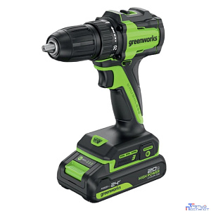 Greenworks DD345, 24V, Дрель-шуруповерт аккумуляторная, бесщеточная, 27/45 Нм,13мм,2х2Ач,ЗУ,кор  [3708307CUC]