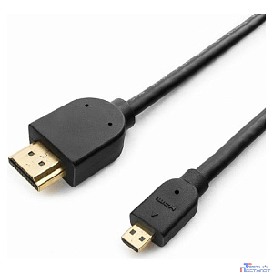 Кабель HDMI-microHDMI Cablexpert CC-HDMID-6, 19M/19M, v2.0, медь, позол.разъемы, экран, 1.8м, черный, пакет