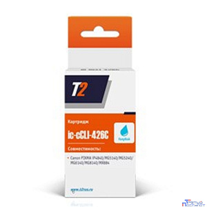 T2 CLI-426C Картридж  (IC-C(C)LI-426-C) для  Canon Pixma iP4840/iP4940/MG5140/MG5240 голубой с чипом