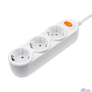 PowerCube Удлинитель (PC-2-3M) 3.0м, 3 розетки, 10А, с выключателем, белый