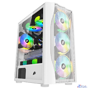 1STPLAYER Корпус FIREBASE X3-M White / mATX, TG / 4x120mm LED fans inc. / X3-M-WH-4F1-W