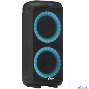 RITMIX SP-875B black {Bluetooth, 30 Гц -18 КГц, FM-радио, RGB-подсветка, AUX, USB, microSD (до 32 Гб, MP3), дисплей: LED, до 6 часов, вход: Jack 6.3 мм, Jack 3.5 мм, USB, 3600 мАч}