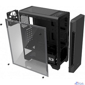 Zalman S3 черный без БП ATX  2xUSB2.0 1xUSB3.0 audio bott PSU
