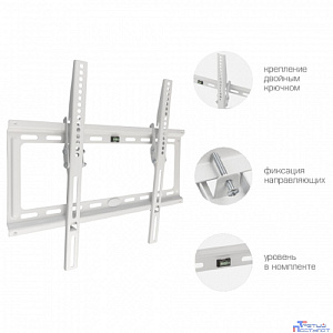 Kromax IDEAL-4 new white, наст. для TV 22"-65", max 50 кг, 1 ст св., нак. 0°-10°, от ст. 23 мм, max VESA 400x400 мм.