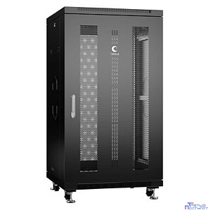 Cabeus ND-05C-22U60/80-BK Шкаф монтажный телекоммуникационный 19" напольный для распределительного и серверного оборудования 22U 600x800x1166mm (ШхГхВ) передняя и задняя перфорированные двери, ручка с
