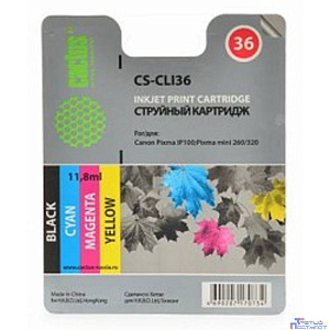CACTUS CLI-36 Картридж струйный CS-CLI36 многоцветный для Canon Pixma 260 (11.8мл)