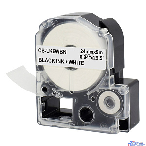 Картридж ленточный Cactus CS-LK6WBN черный для Epson LW700/LW600P/LW1000P/Z700/Z900