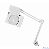 Rexant 31-0513 Лупа на струбцине REXANT, квадратная, 5D, с подсветкой 60 SMD LED, сенсорный регулятор яркости, белая