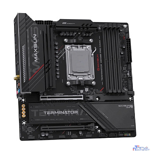 MAXSUN MS-Terminator B850M PRO DARK WIFI (Socket AM5, mATX, 4*DDR5(192Gb), DP/HDMI, 2*SATA3, 3*M.2, 1*PCIEx16/1*PCIEx4, 1* Type-C, 4*USB 2.0, 4*USB 3.2, LAN 1*2.5G, SPDIF, WiFi 6E,  RTL)