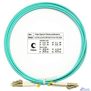 Cabeus FOP-50-LC-LC-2m Шнур оптический duplex LC-LC 50/125 mm OM3 2м LSZH